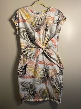 Liz Claiborne Palm Stretchy Knit Dress Medium